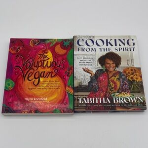 Lot of 2 Vegan Cookbooks Cooking from the Spirit, Voluptuous Vegan